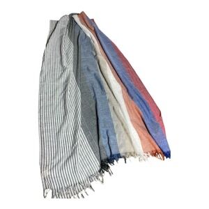 Anthropologie Do Anything For Love Shawl Color Block Boho Core Fringe 80"x32"